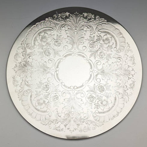 英国ヴィンテージ シルバープレート製 テーブルマット 大小2x2セット